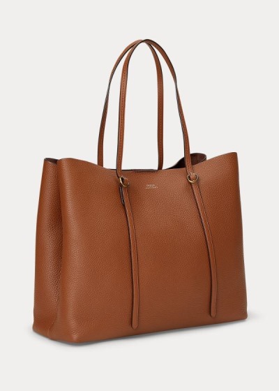 Women's Polo Ralph Lauren Pebbled Leather Lennox Tote Bags | 409275WRM